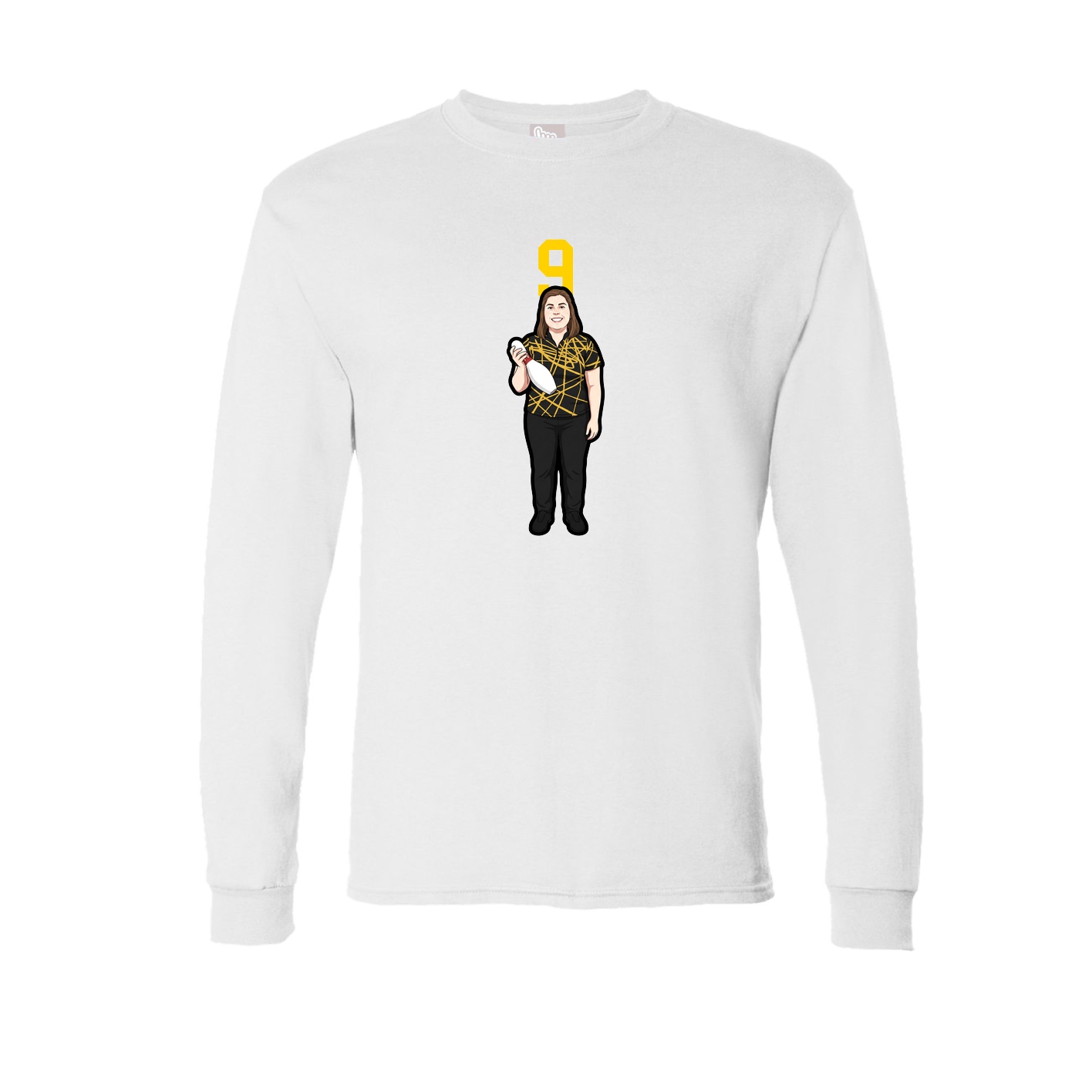 Long Sleeve Tee — Number Top in White