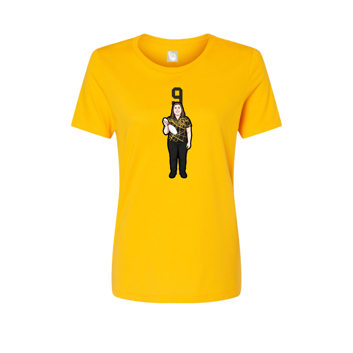Womens Tee — Number Top in Gold