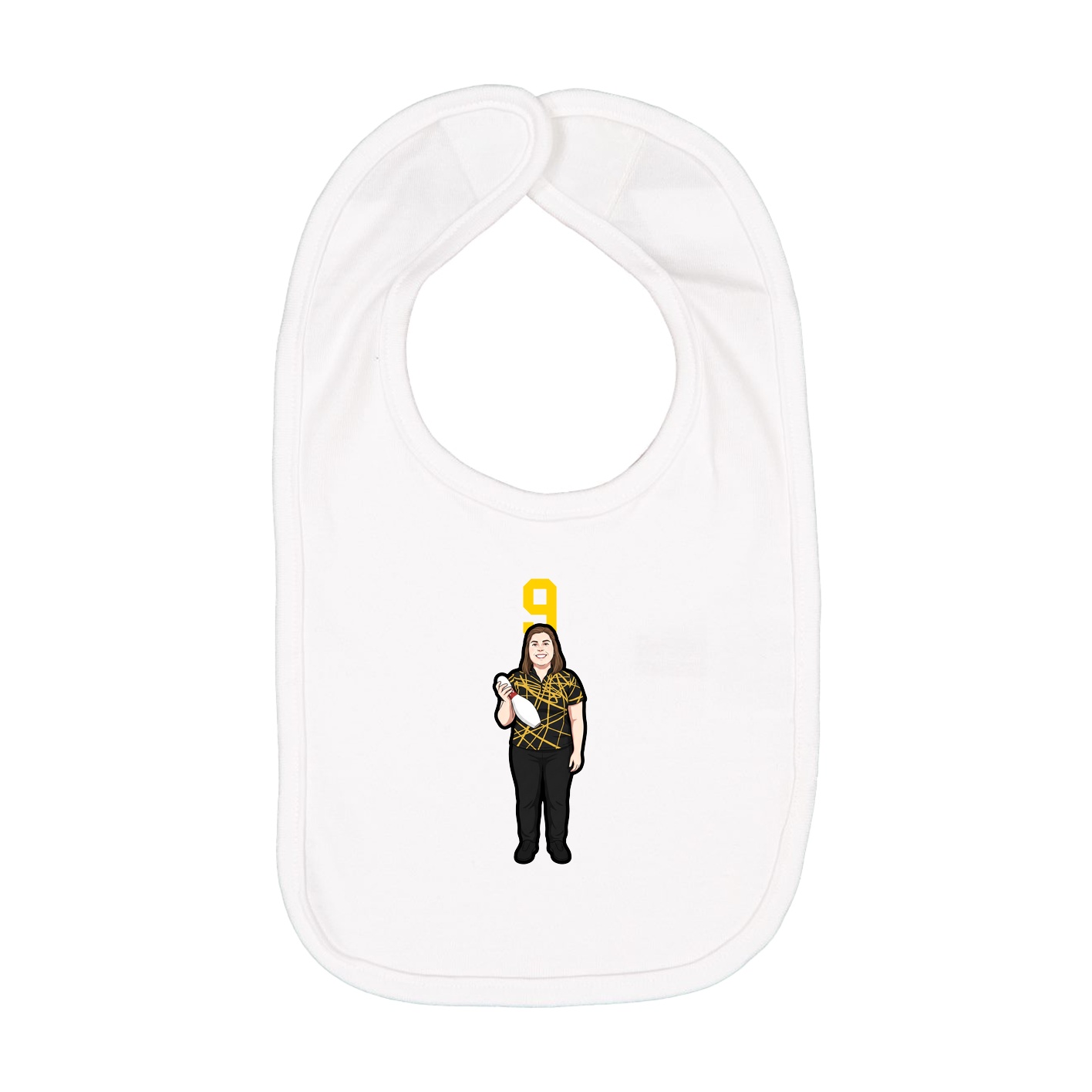 Infant Bib — Number Top in White