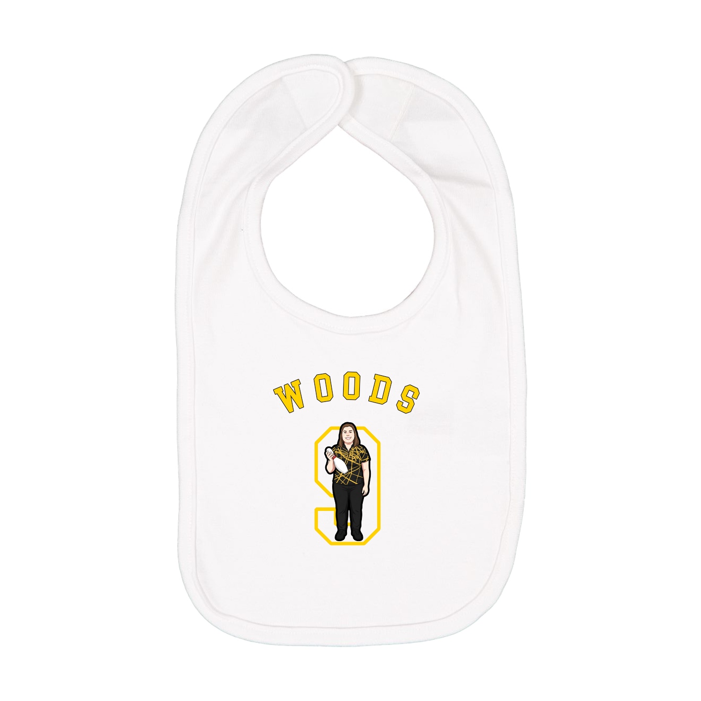 Infant Bib — Shirsey Arch in White