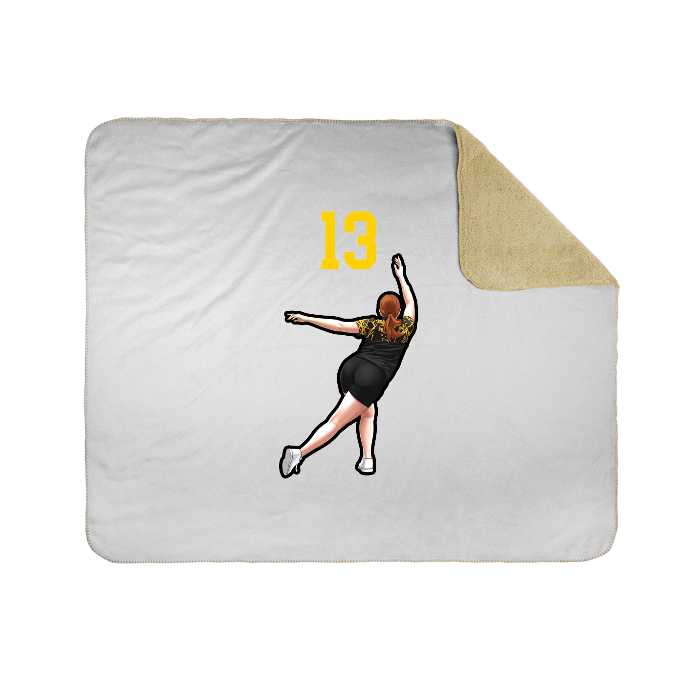 Throw Blanket — Number Top in White