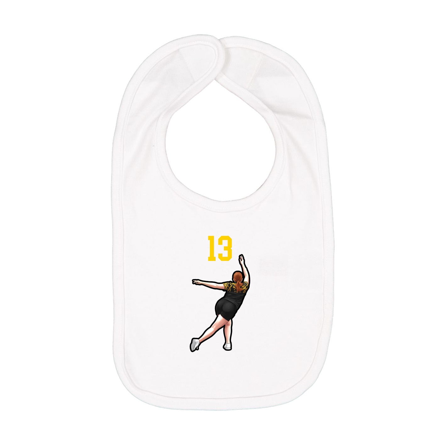 Infant Bib — Number Top in White