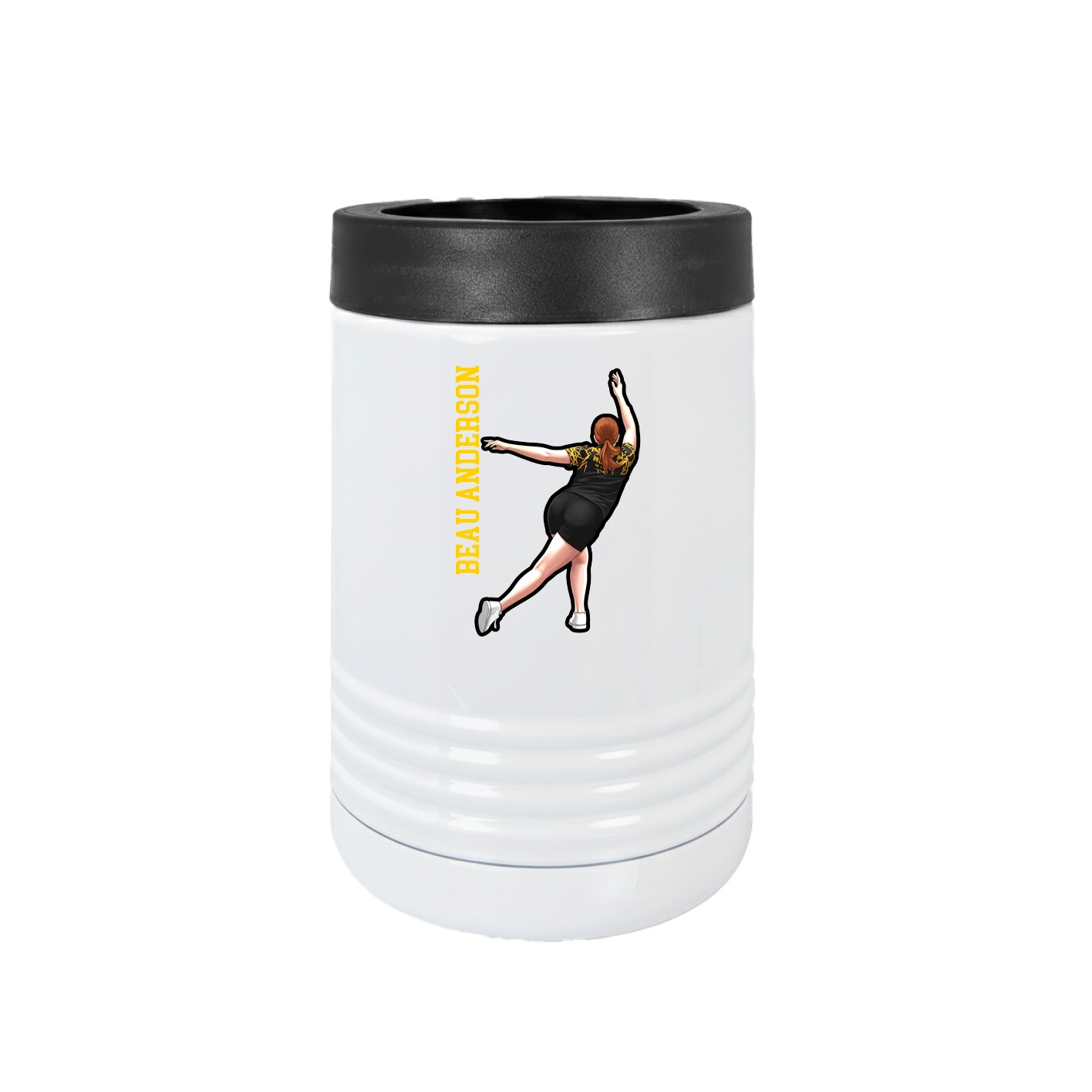 Beverage Holder — Name Vertical in White