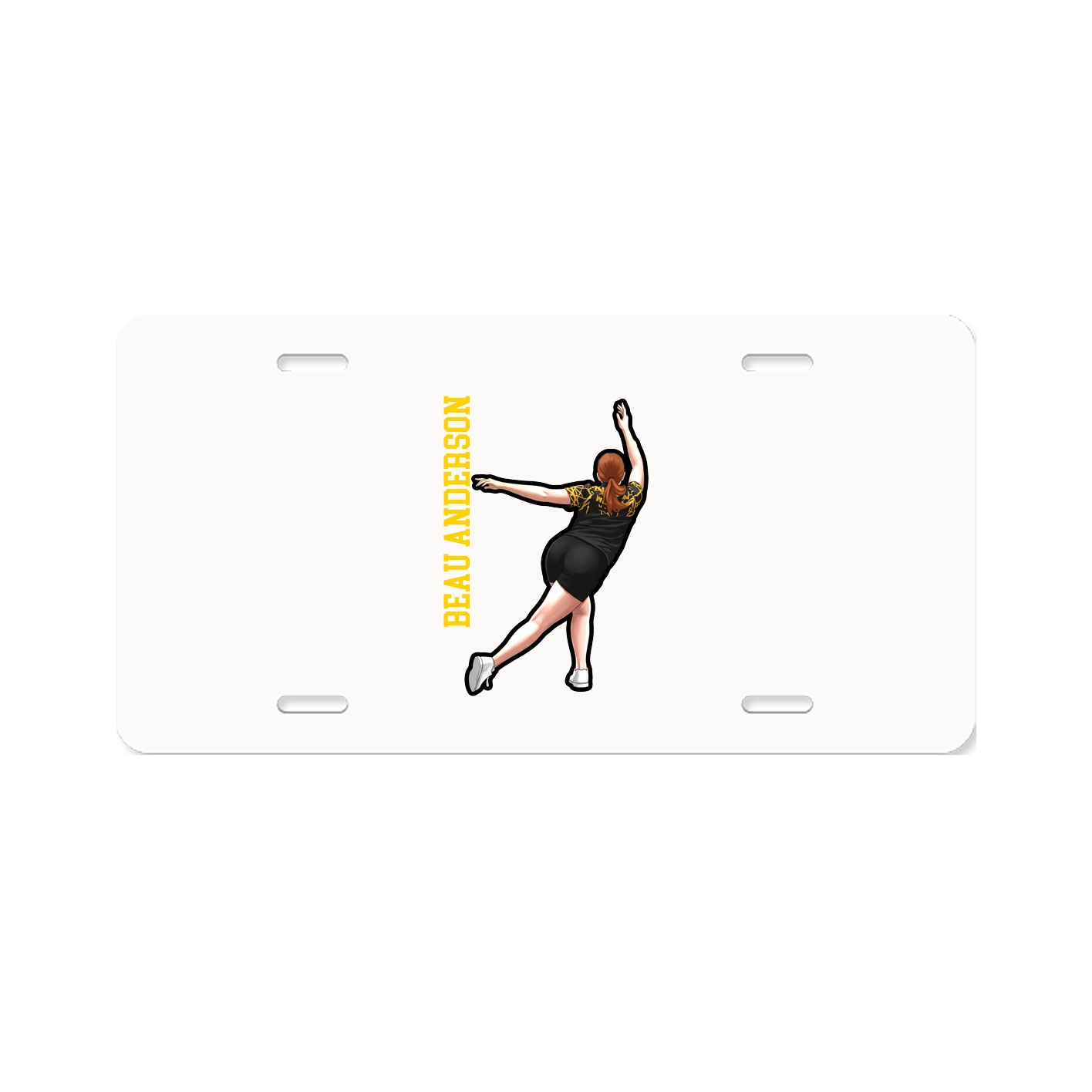 License Plate — Name Vertical in Classic
