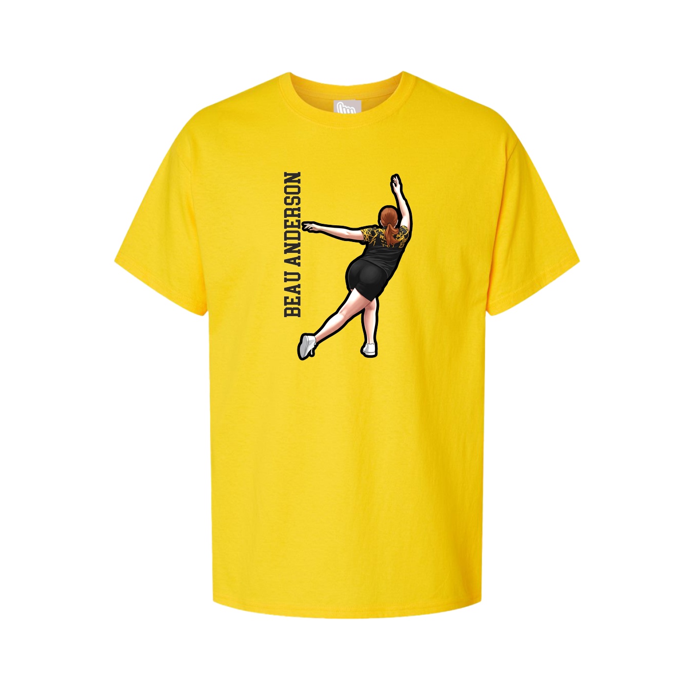 Youth Tee — Name Vertical in Gold