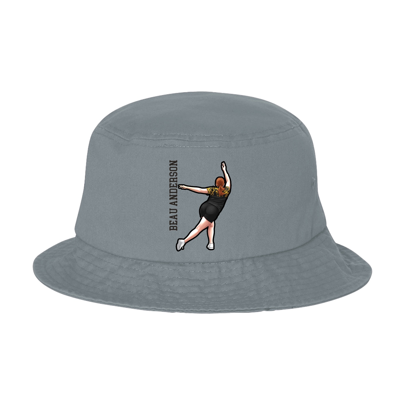 Bucket Cap — Name Vertical in Grey