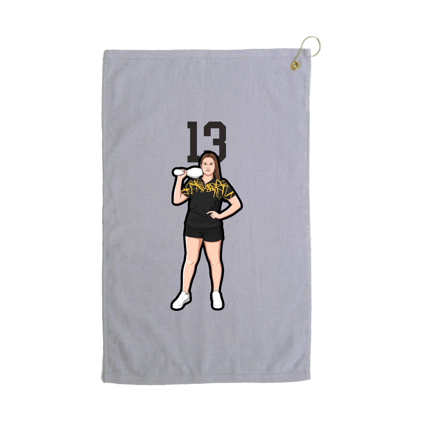 Golf Towel — Number Top in Grey