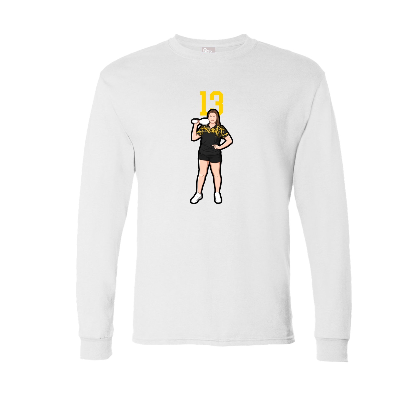 Long Sleeve Tee — Number Top in White