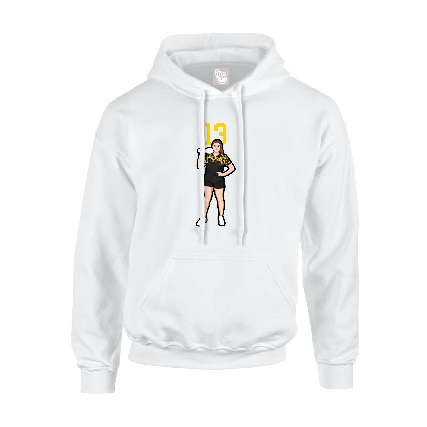 Youth Hoodie — Number Top in White
