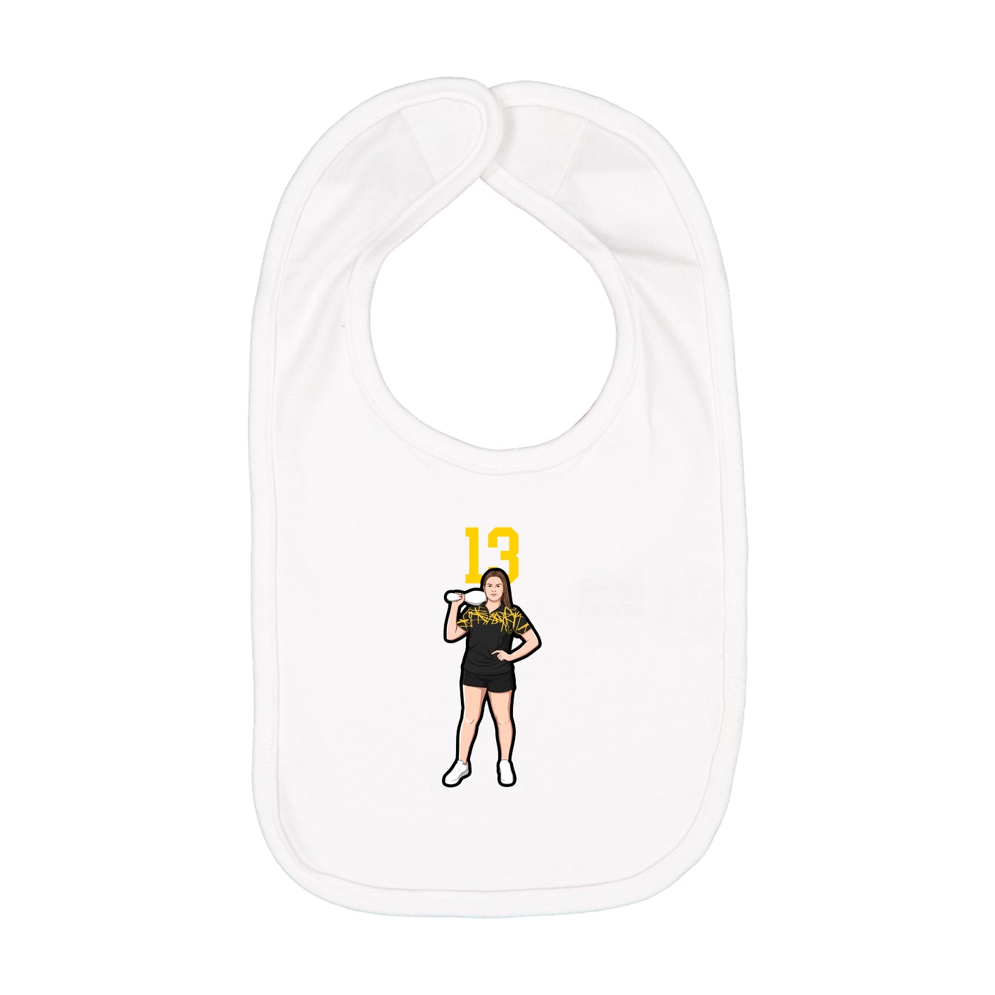Infant Bib — Number Top in White