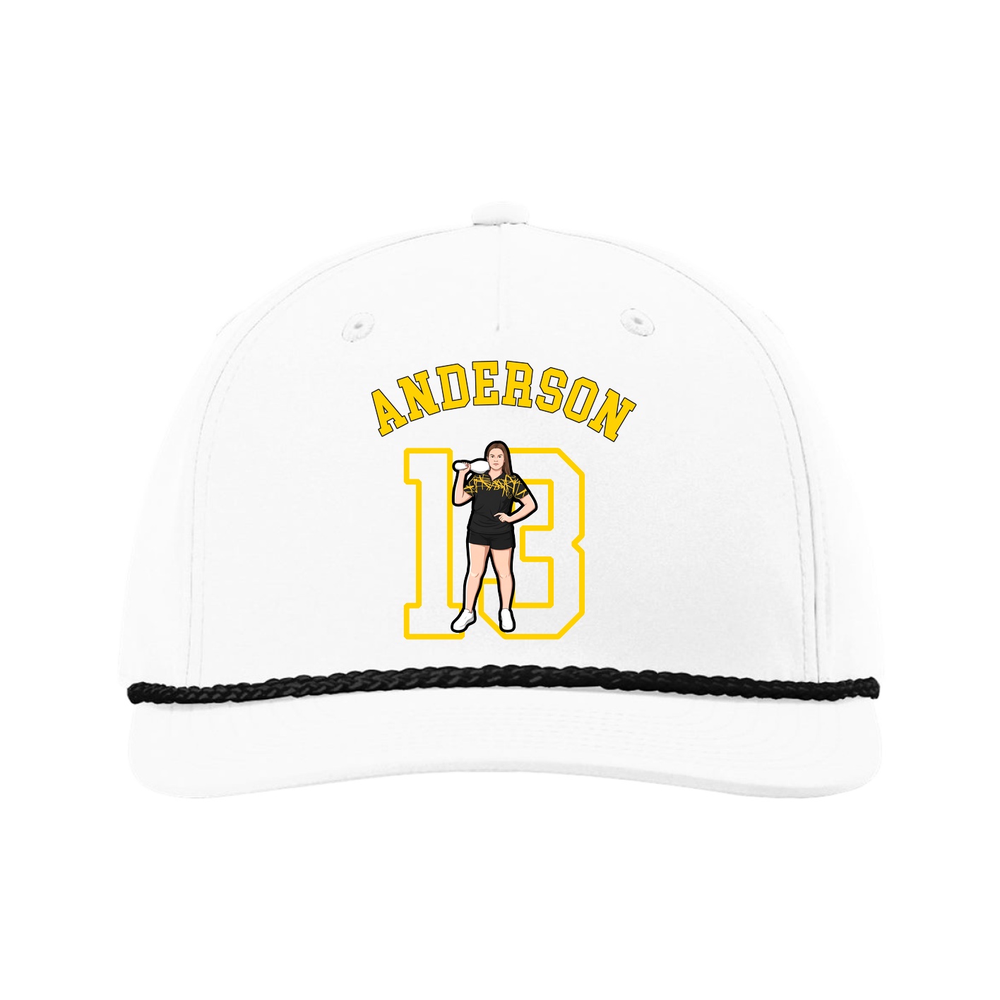 Five-Panel Classic Rope Cap — Shirsey Arch in White