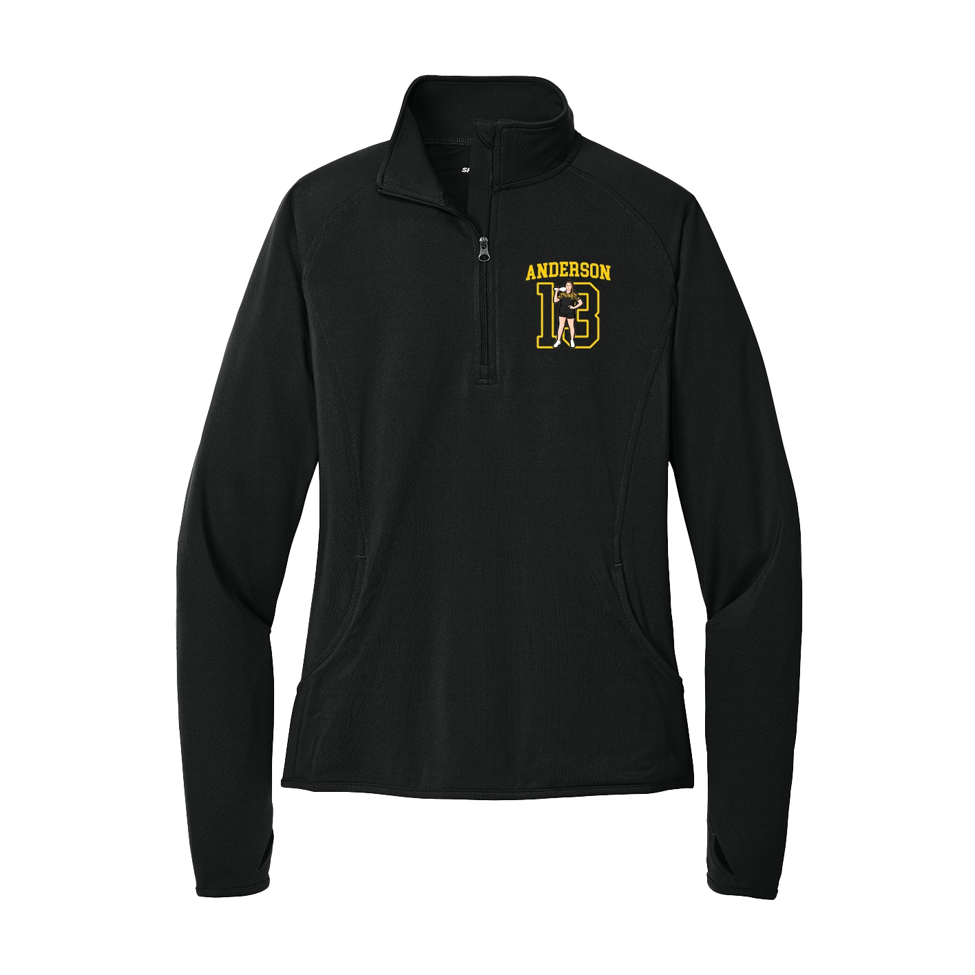 Women's Q-Zip Pullover — Shirsey in Black