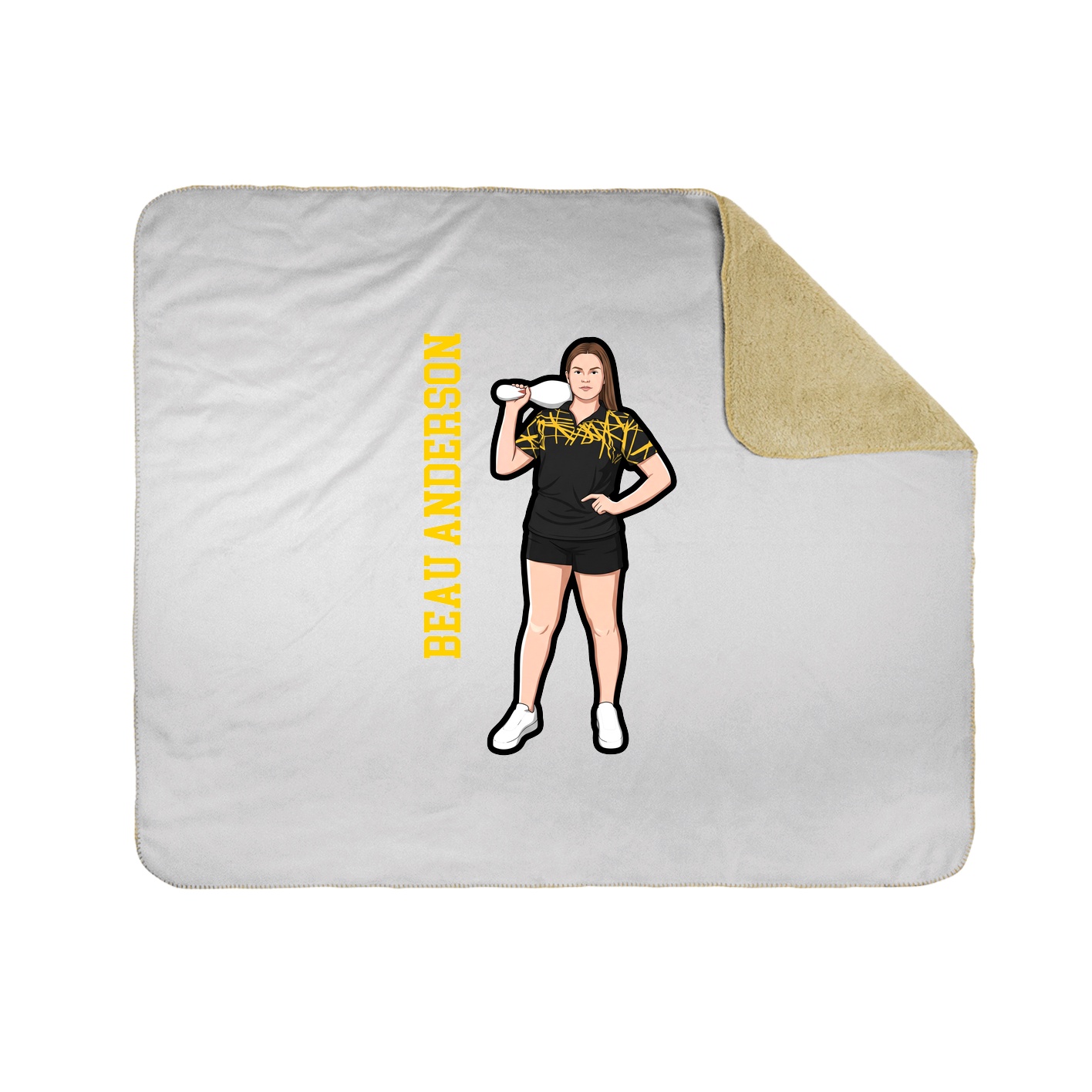 Throw Blanket — Name Vertical in White