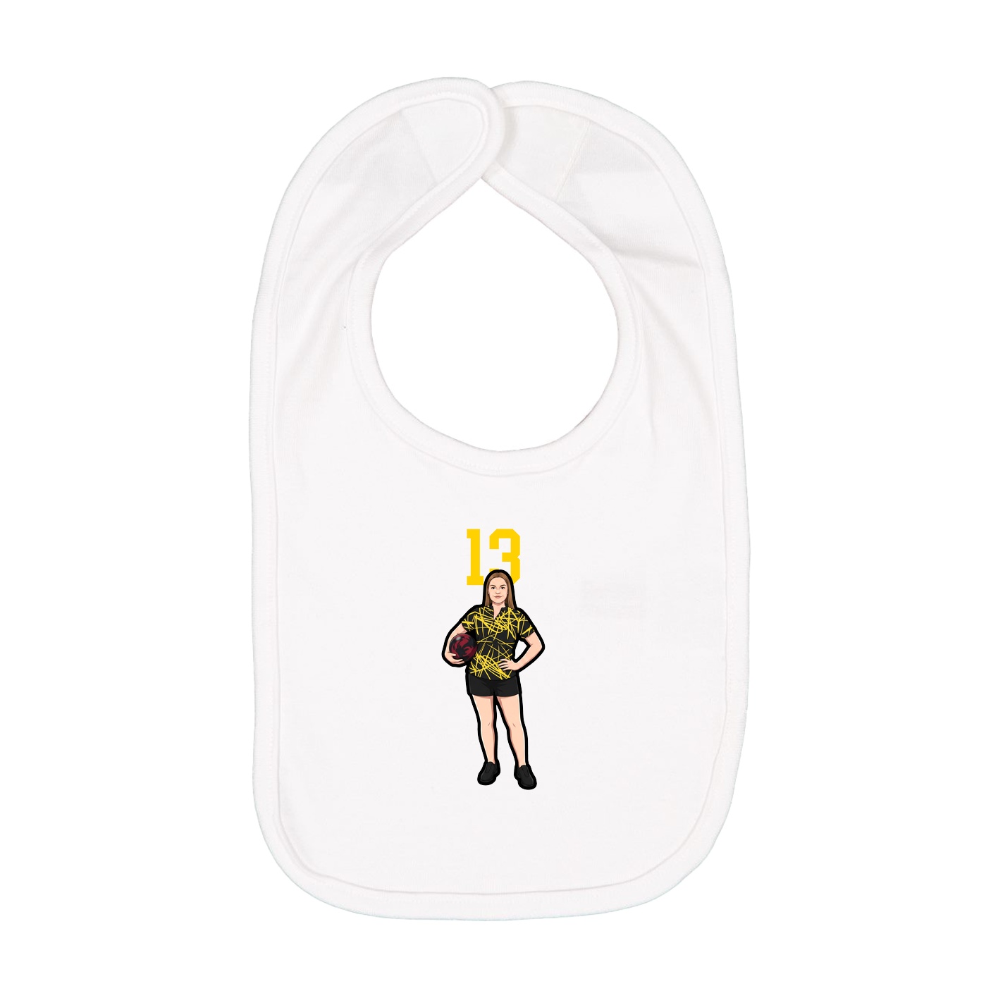 Infant Bib — Number Top in White