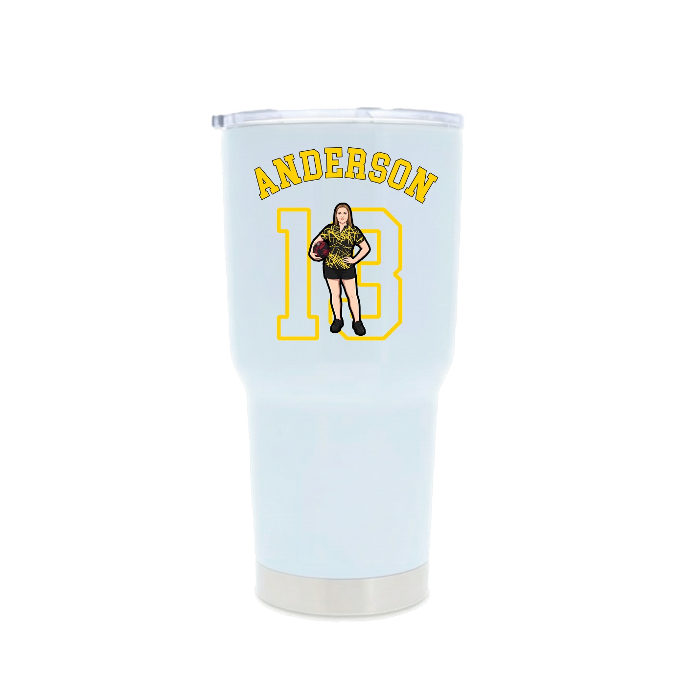 30oz Stainless Steel Tumbler — Shirsey Arch in White