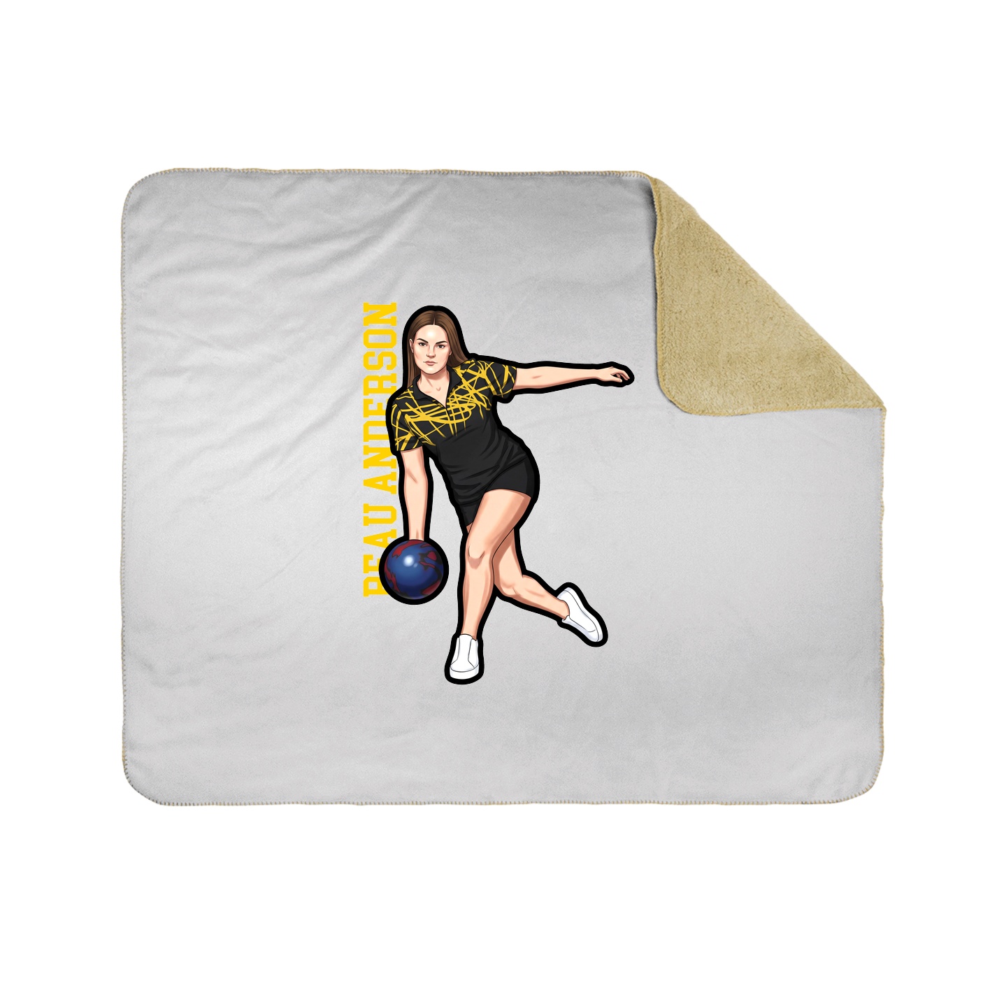 Throw Blanket — Name Vertical in White