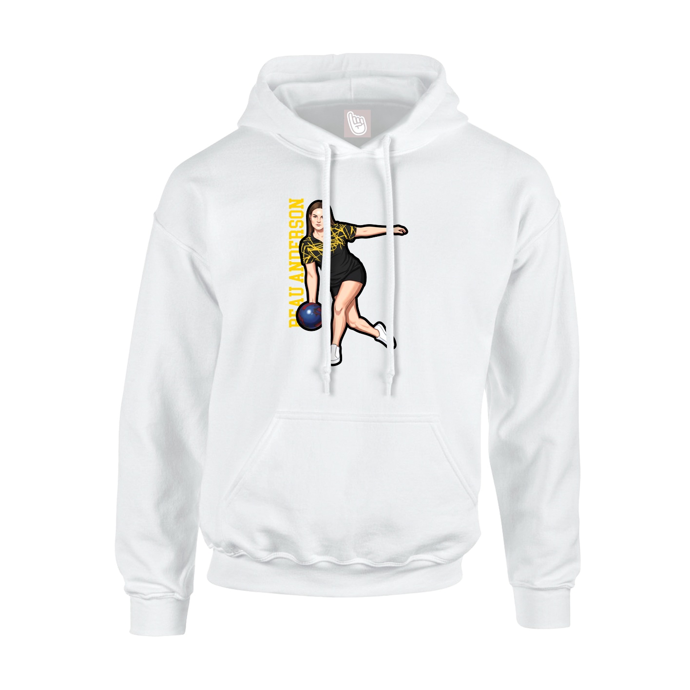 Youth Hoodie — Name Vertical in White