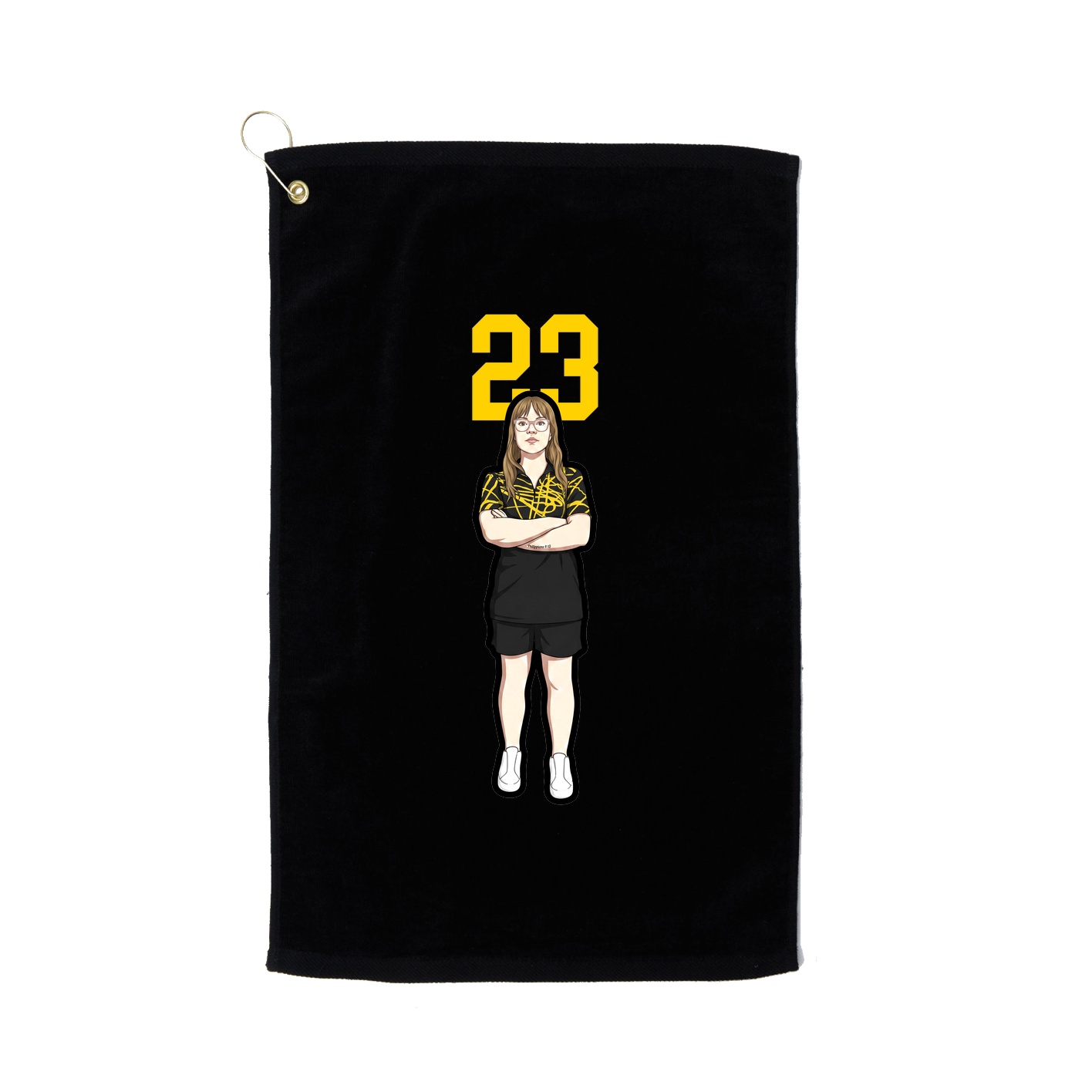 Golf Towel — Number Top in Black