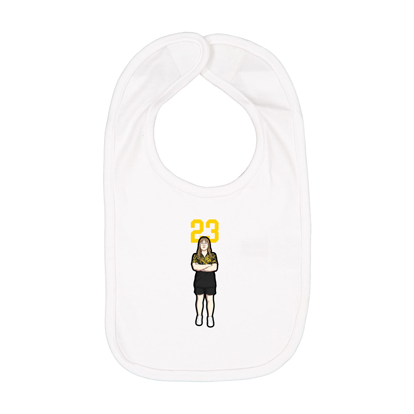 Infant Bib — Number Top in White