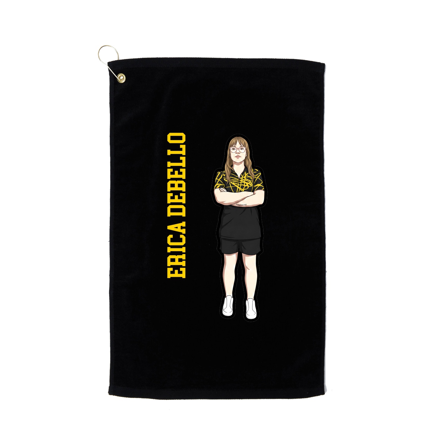 Golf Towel — Name Vertical in Black
