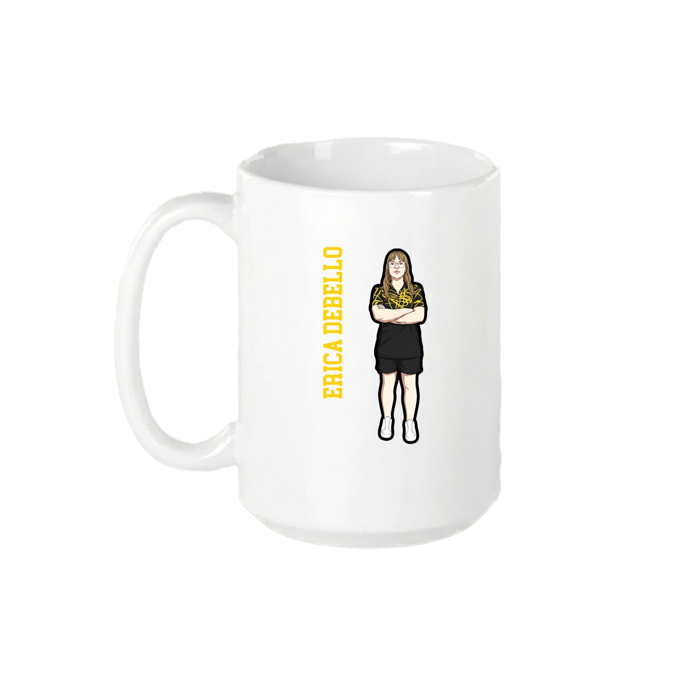 15oz Coffee Mug — Name Vertical in White