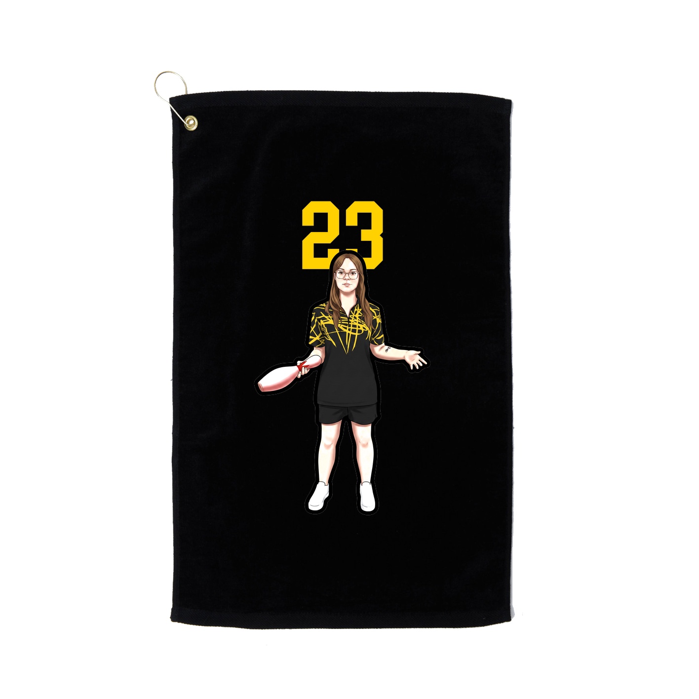 Golf Towel — Number Top in Black