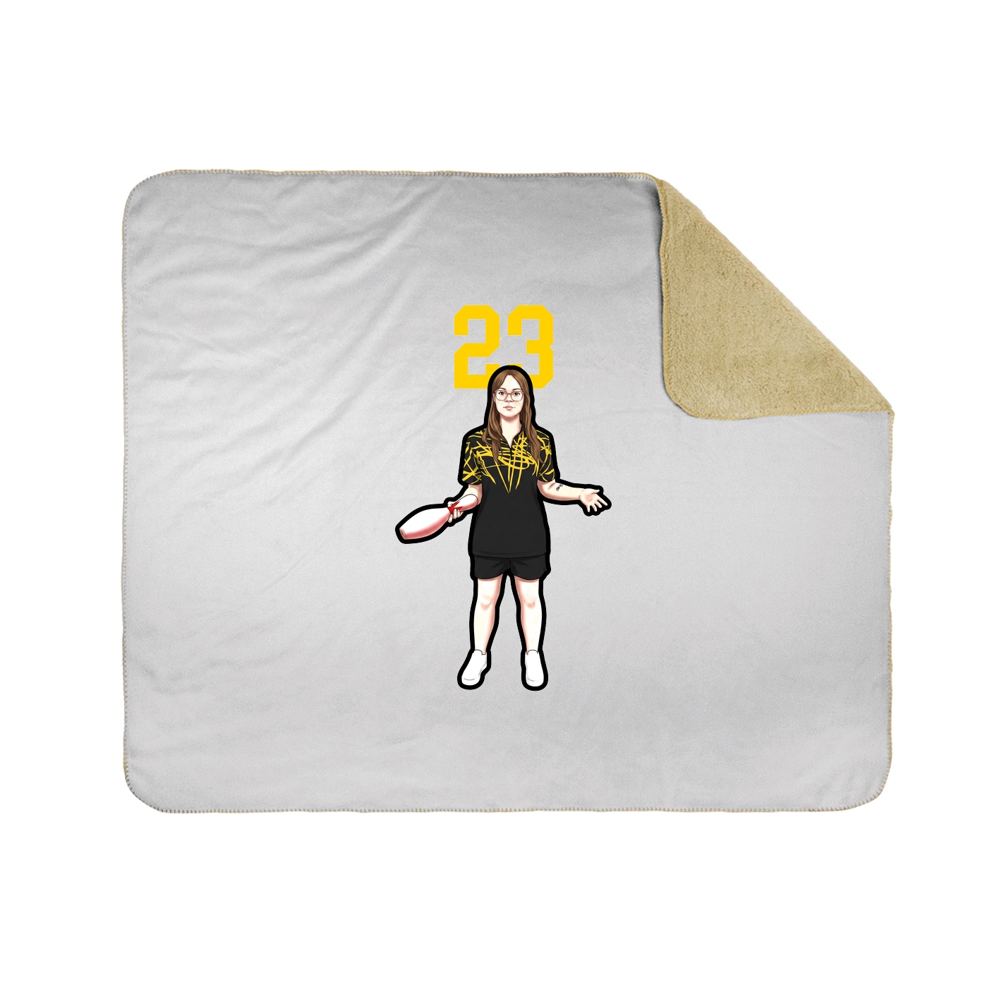 Throw Blanket — Number Top in White