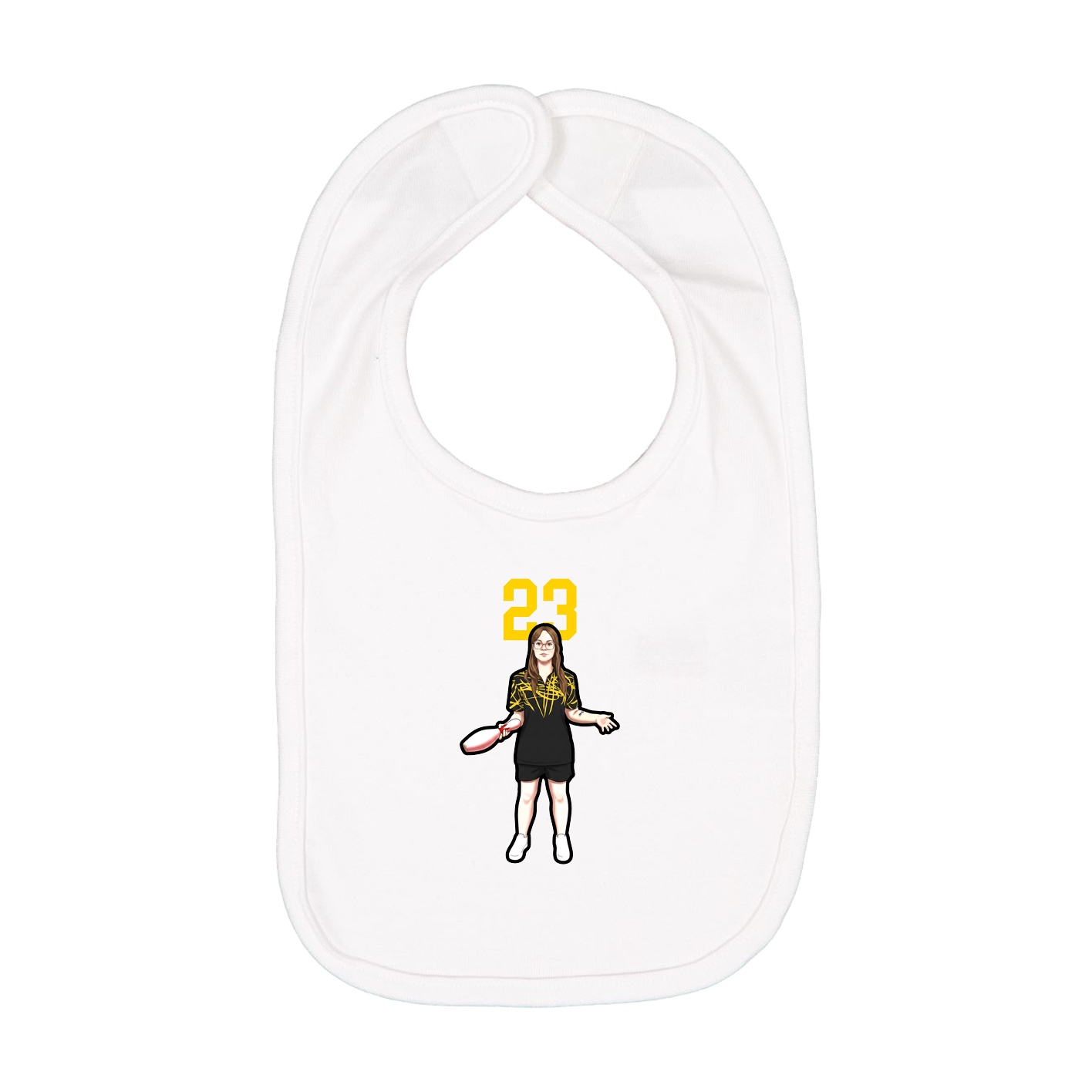 Infant Bib — Number Top in White