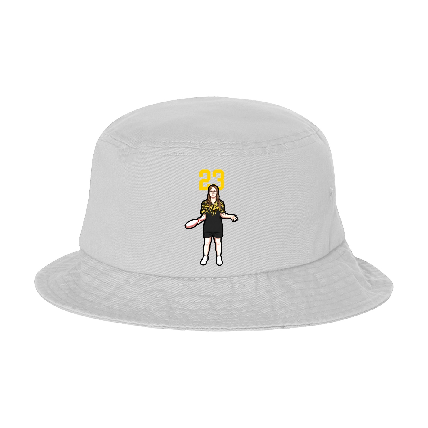 Bucket Cap — Number Top in White