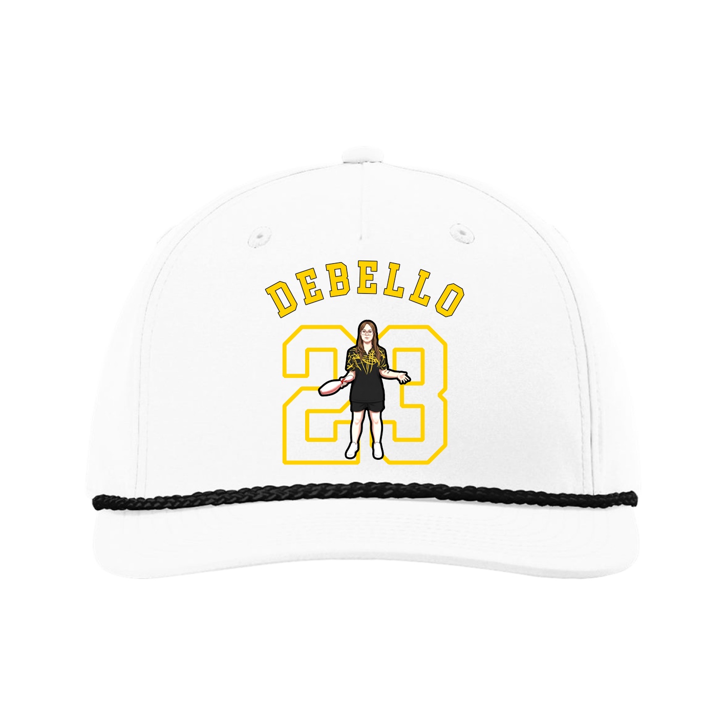 Five-Panel Classic Rope Cap — Shirsey Arch in White