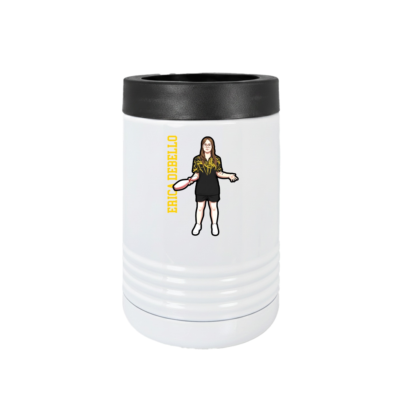 Beverage Holder — Name Vertical in White