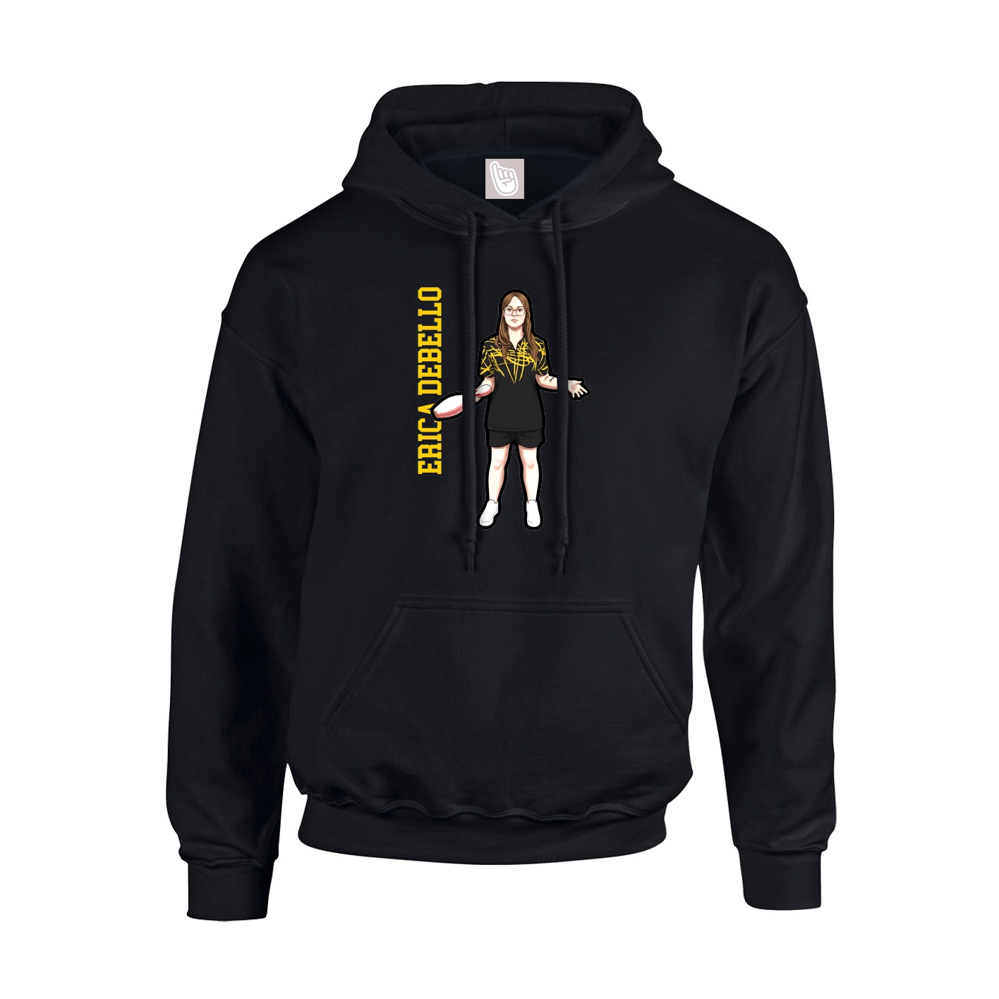 Hoodie — Name Vertical in Black