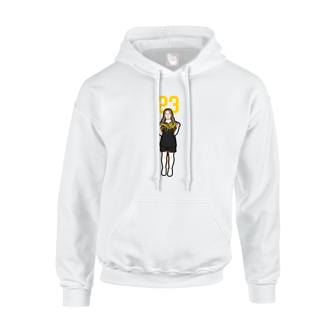 Hoodie — Number Top in White