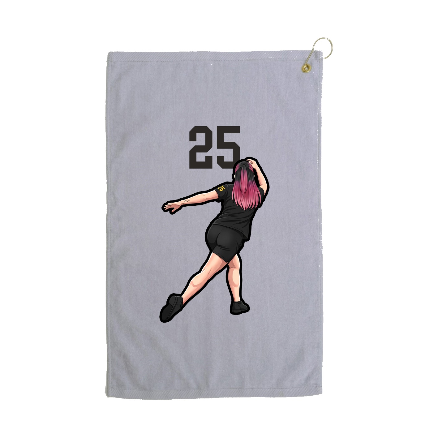 Golf Towel — Number Top in Grey
