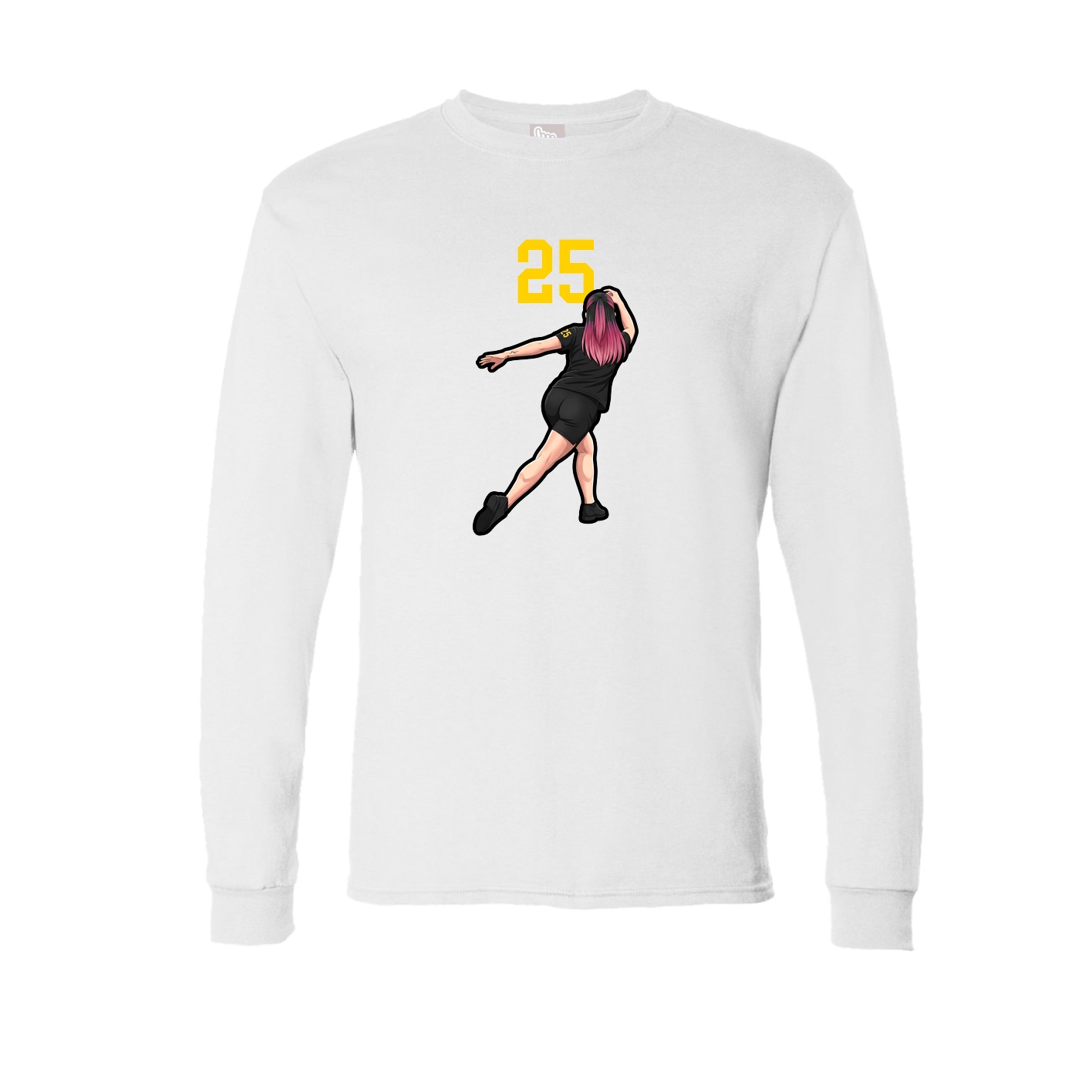 Long Sleeve Tee — Number Top in White