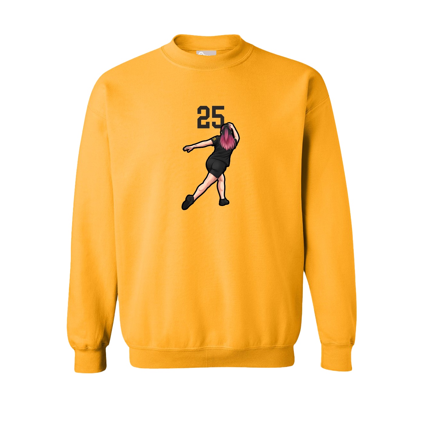 Fleece Crew — Number Top in Gold