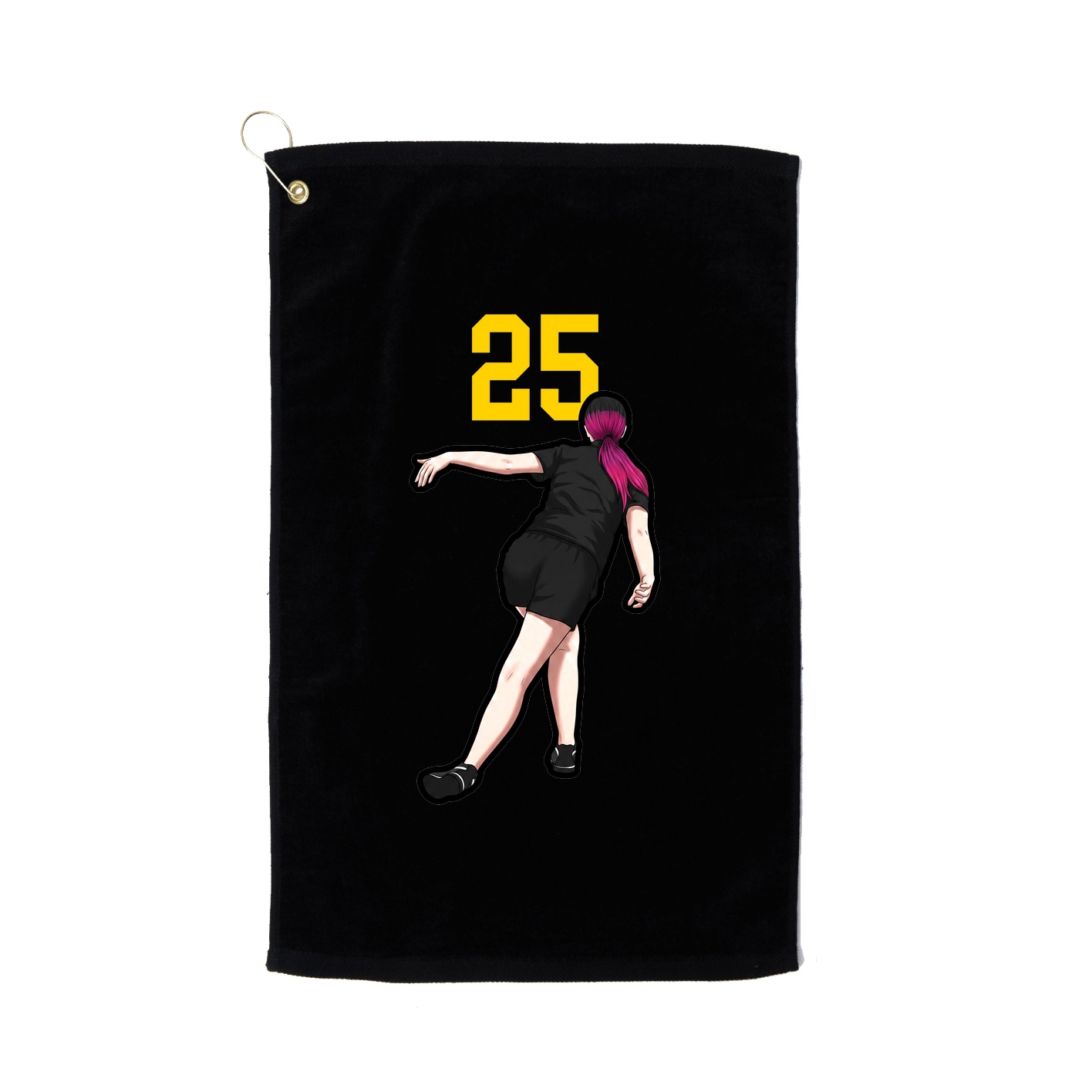 Golf Towel — Number Top in Black