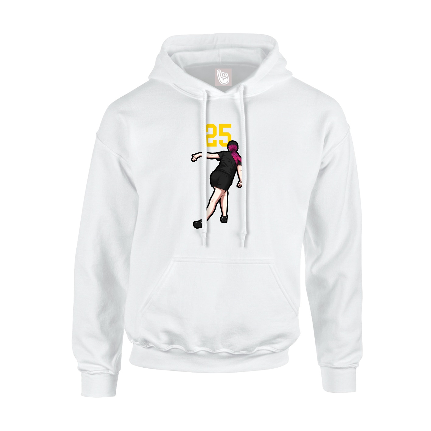 Youth Hoodie — Number Top in White