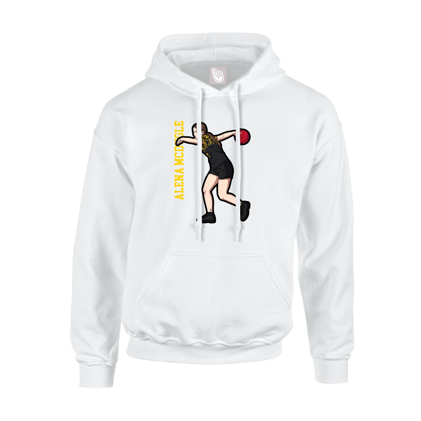Hoodie — Name Vertical in White