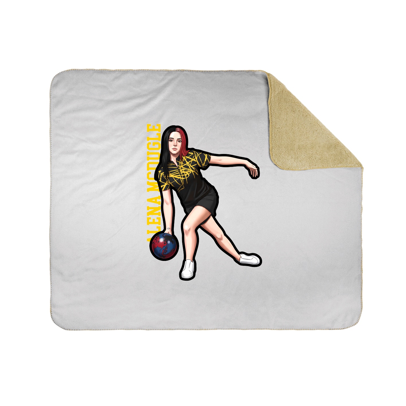 Throw Blanket — Name Vertical in White