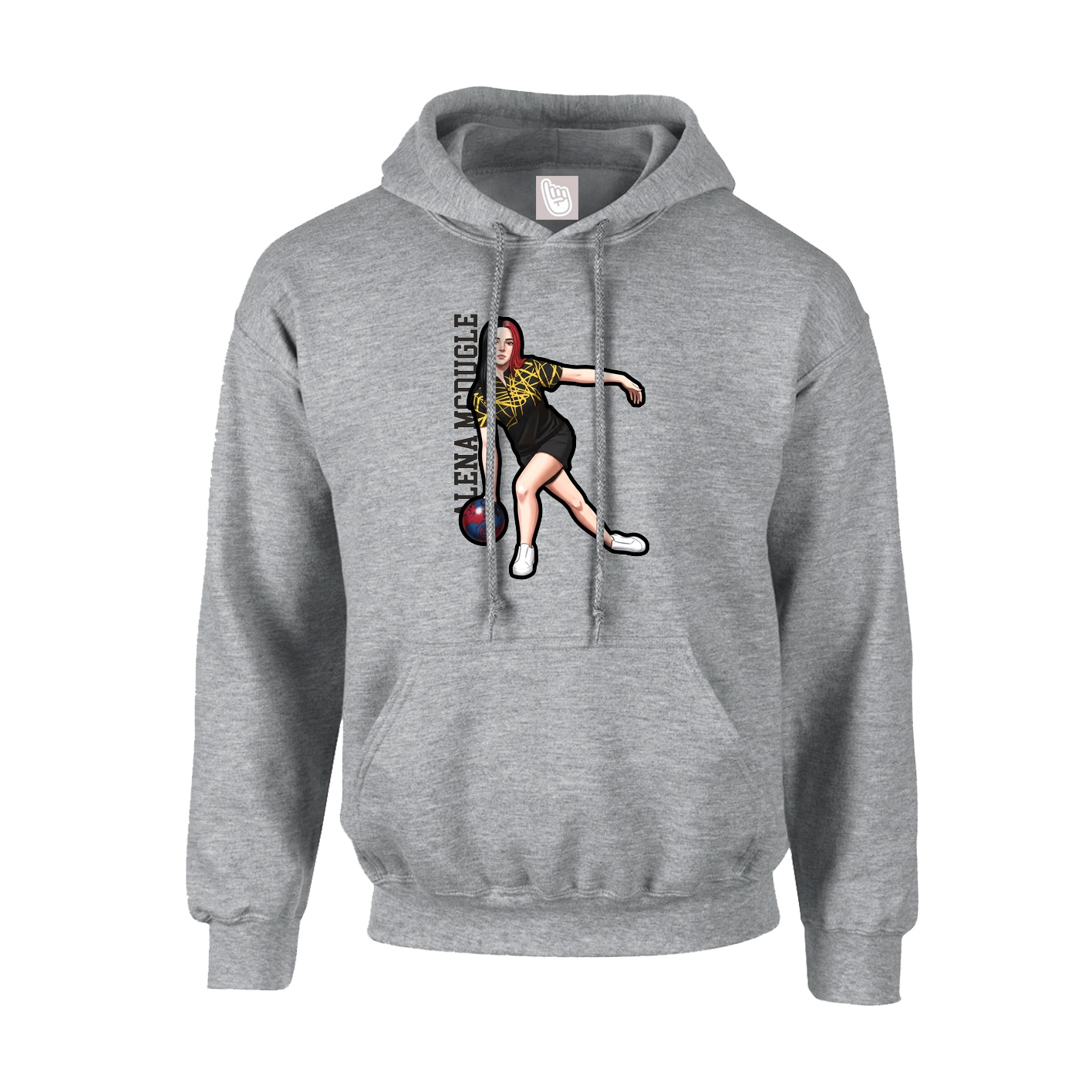 Youth Hoodie — Name Vertical in Grey