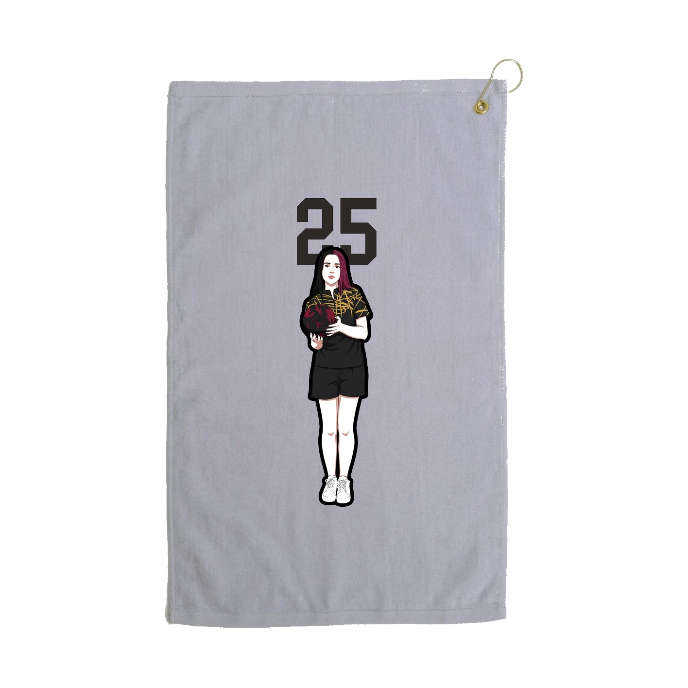 Golf Towel — Number Top in Grey