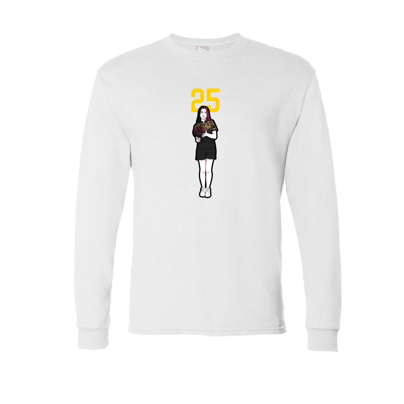 Long Sleeve Tee — Number Top in White