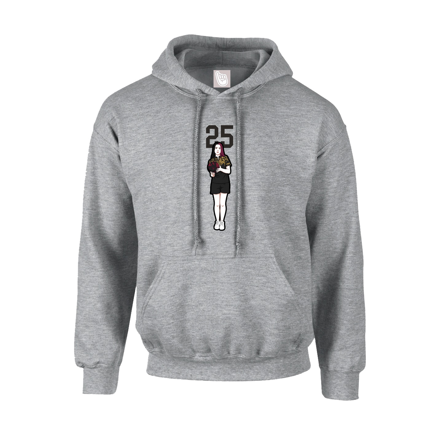 Hoodie — Number Top in Grey