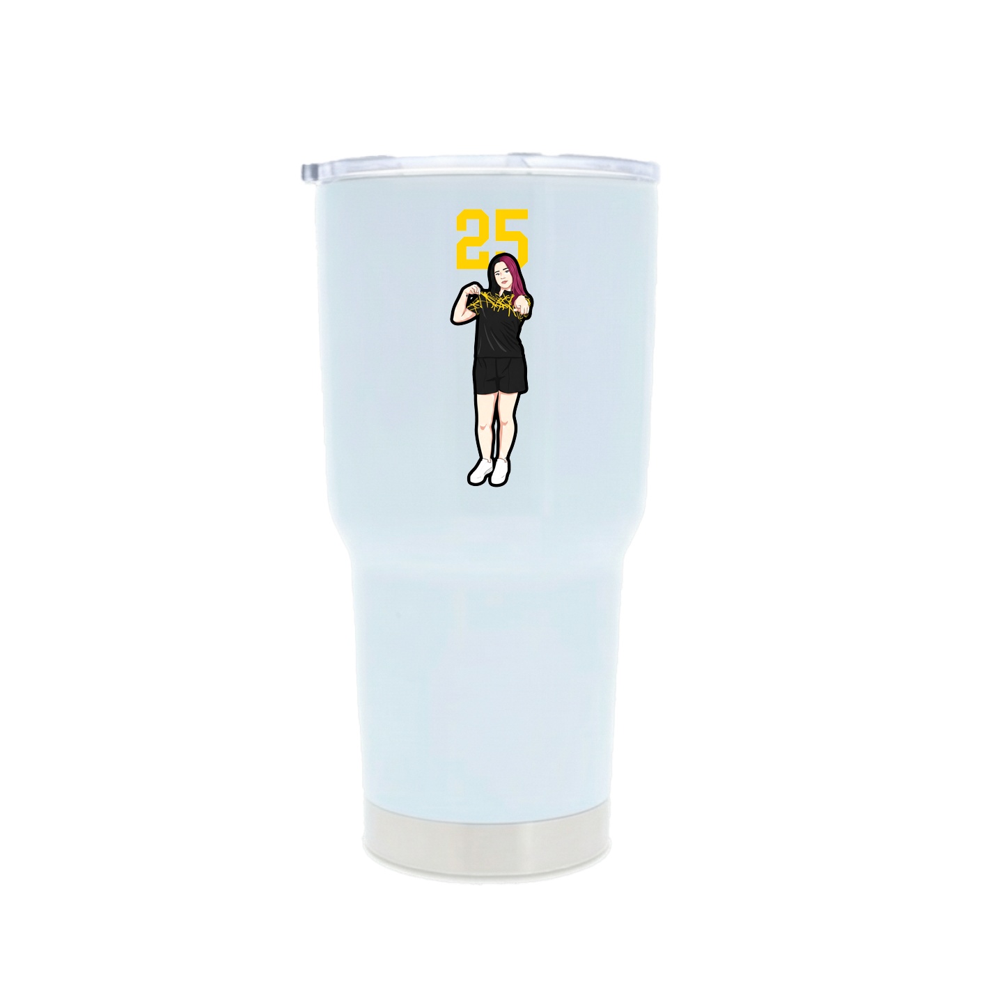 30oz Stainless Steel Tumbler — Number Top in White