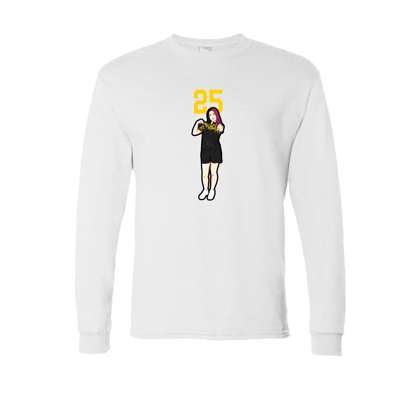 Long Sleeve Tee — Number Top in White