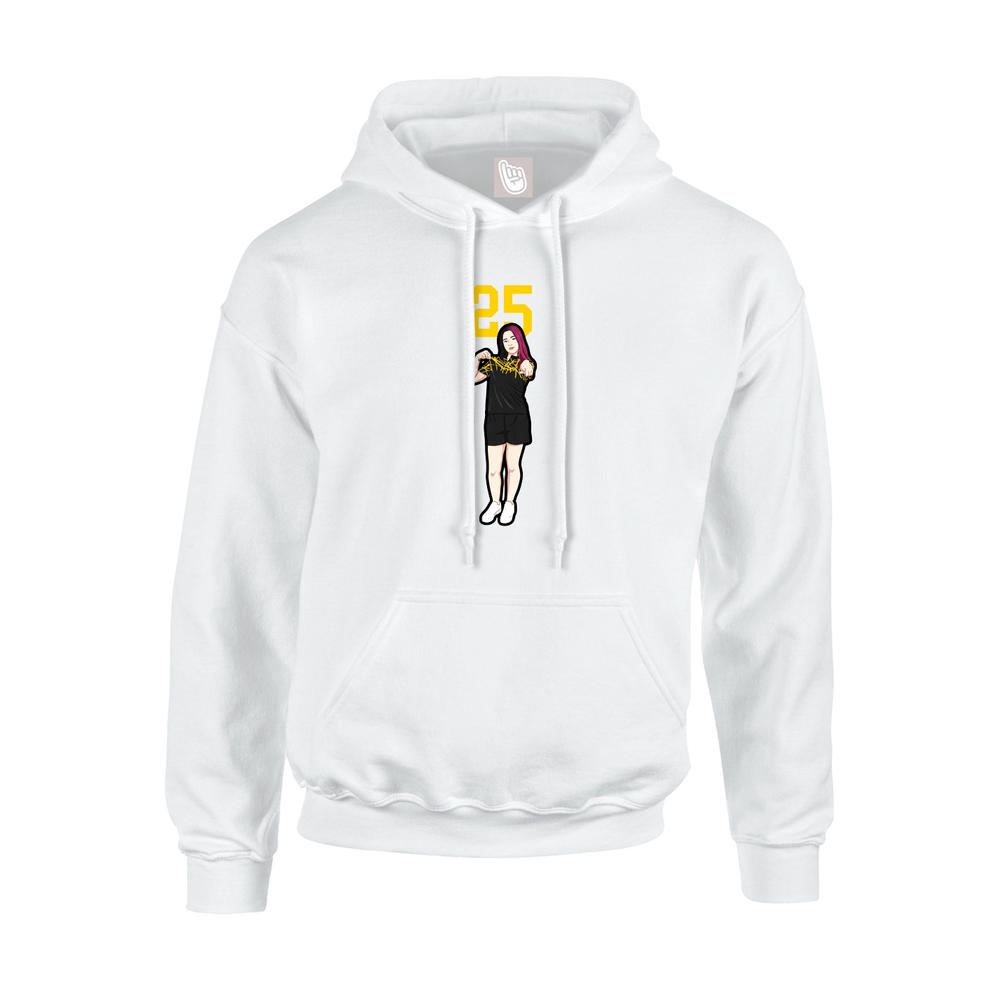 Youth Hoodie — Number Top in White
