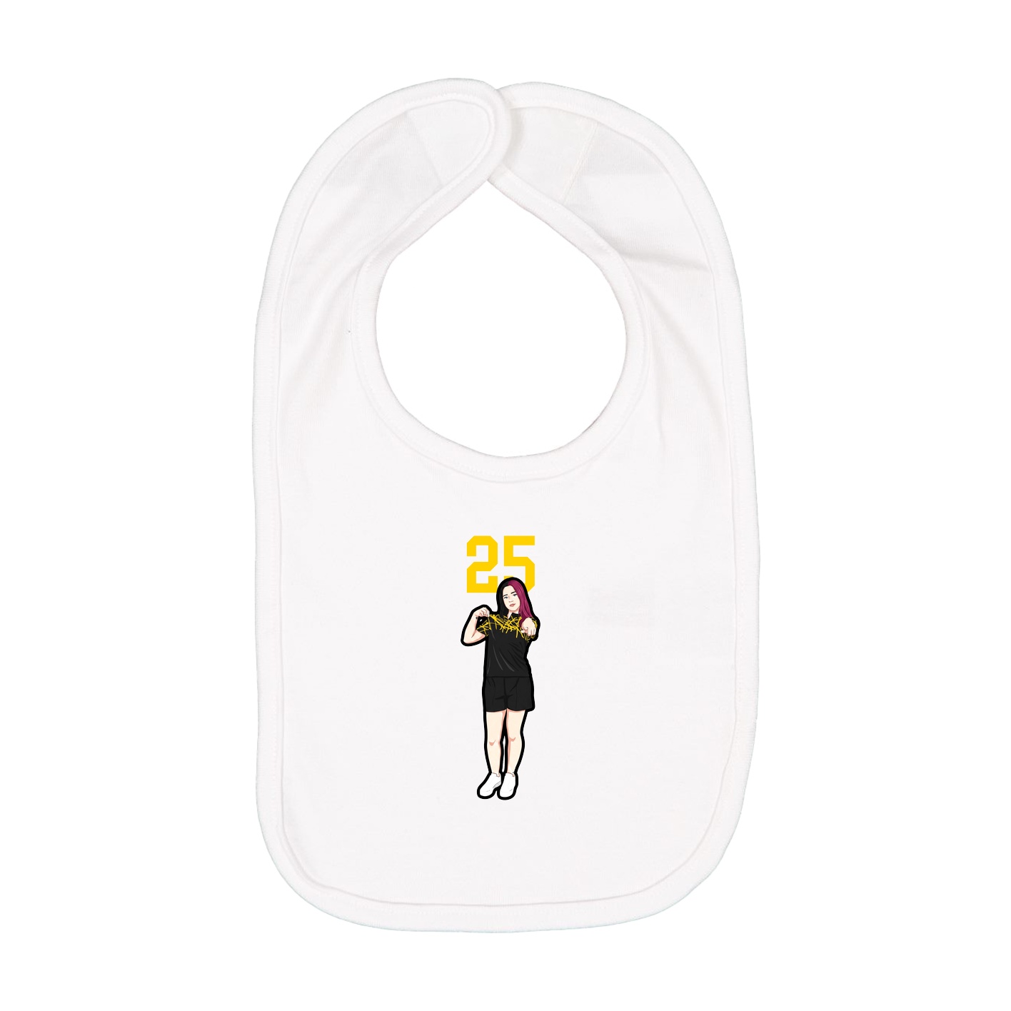 Infant Bib — Number Top in White