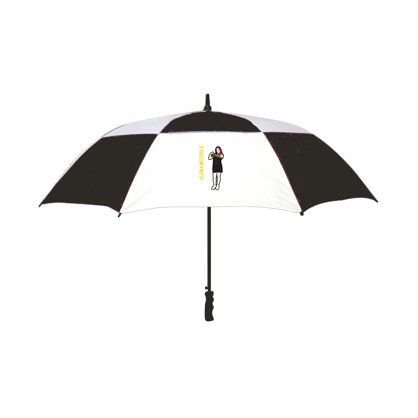 Golf Umbrella — Name Vertical in Black