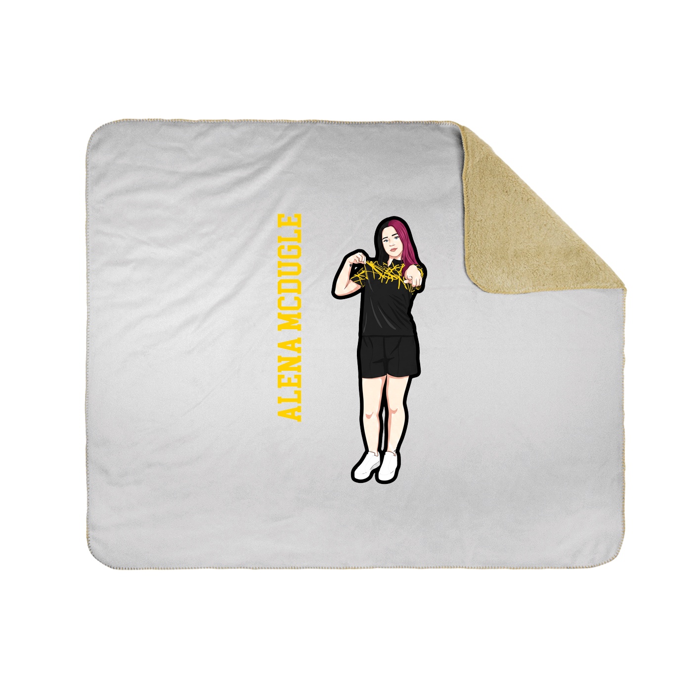 Throw Blanket — Name Vertical in White